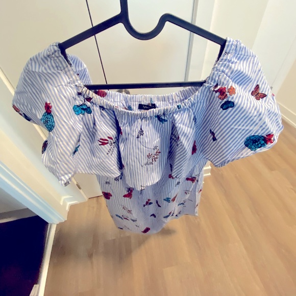 Bright off shoulder midi dress - Picture 1 of 3